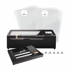 Combo emprendimiento Láser Cortador Grabador Láser Beamo 30w + Extensión Rotatoria FLUX Beamo + Planchas Acrílicos + Cortador Acrílico