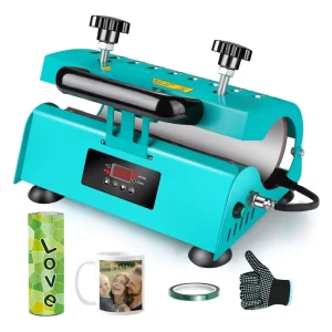 Máquina De Prensa Térmica De Tazas Easy Diy Verde Portátil