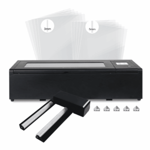 Combo Emprendimiento Cortador y grabador láser FLUX Beambox Pro 50W +  Módulo rotatorio 2.0 para FLUX Beambox y Hexa + Planchas de acrílico