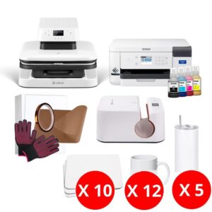 Combo Full Impresora Sublimación Epson + Estampadora Automática LOKLiK + Estampadora automática vasos y botellas LOKLiK + Insumos